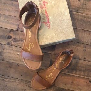 American Rag Ankle strap sandal in cognac